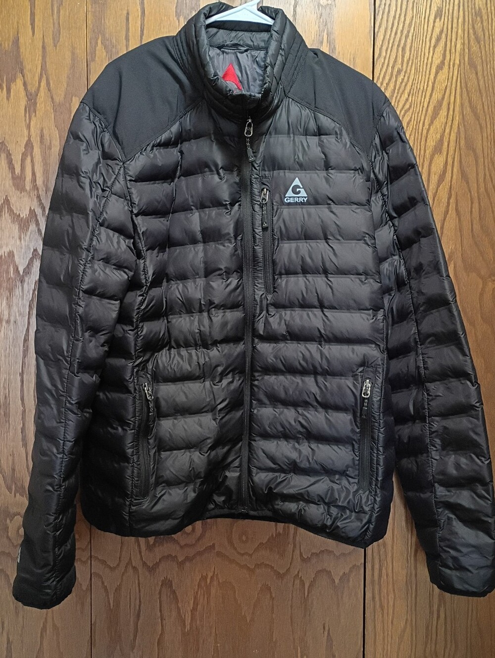 Gerry Weber Men's Black Quilted Packable Puffer Jacket with Red Liner Accent
